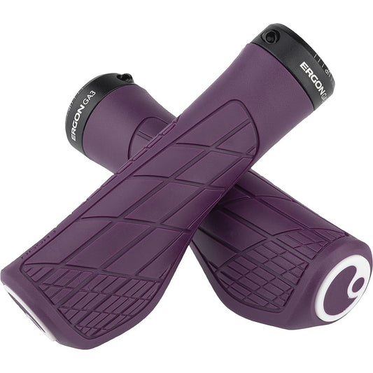 Ergon GA3 Ergonomic Lock-On Bicycle Handlebar Grips with Standard or Single Twist Shift Compatibility for Mountain Bikes, 3 Sizes, 8 Color Options, S