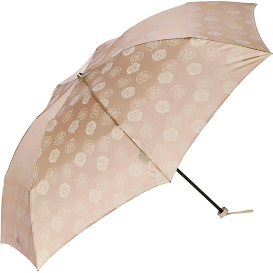 [Lanvin Collection] Umbrella Large Mini Umbrella Cation Jacquard Rose Pattern Women's Beige Japanese Rib Length 60cm (FREE Size)