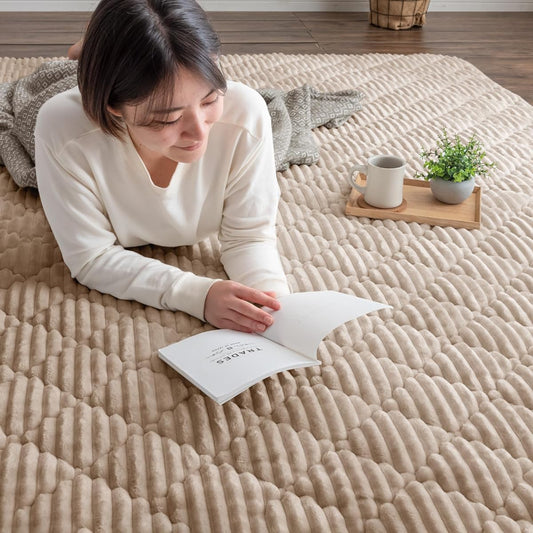 Tansu no Gen Rug 3 Tatami Mats 190 x 240cm Flannel Quilt Rug Mat Washable Non-Slip Thick Hot Carpet Compatible 61300052 (86442)