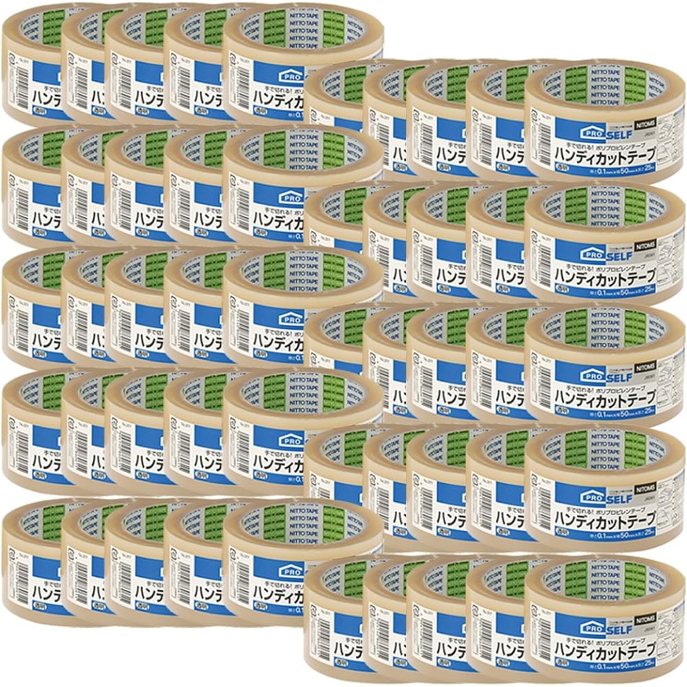 Nitoms Handy Cut Tape No.377 Transparent 50mm x 25m J6061 50 rolls