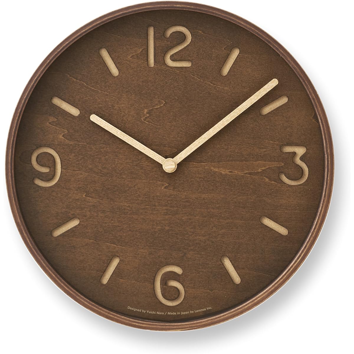 Lemnos Wall Clock Analog Thomson Natural Wood Brown THOMSON Brown LC10-26 BW