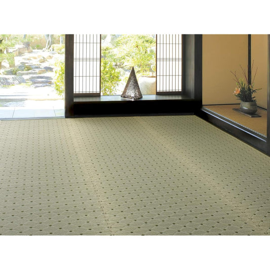 Hagiwara Igusa Green Edo Room 6 tatami (approx. 261X352cm) Igusa Domestic Pattern Overlay Flower Mat Carpet "Diamond" 81606460