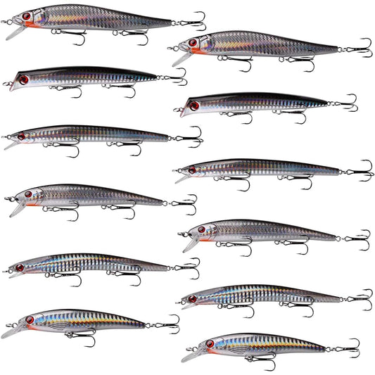 Seabass Lure Set Floating Minnow 13g 15g 16g 19g 22g Flounder Lure Seabass Bonito Yellowtail Tuna Hairtail Blue Fish All Seasons Saltwater Freshwater Compatible Sinking Pencil 6 Sizes