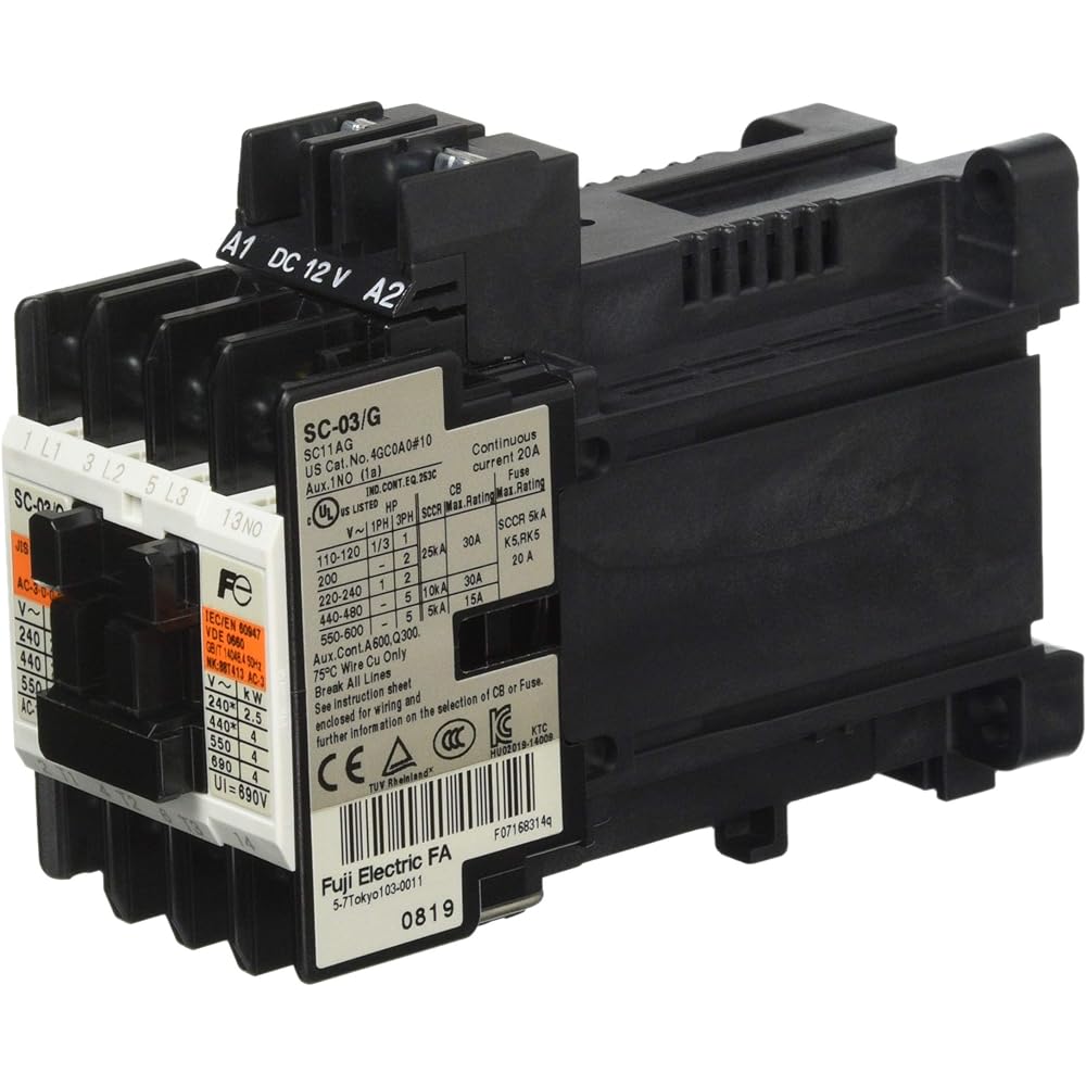 Fuji Electric Equipment Control DC Operated Magnetic Contactor (No Case Cover) DC12V SC-03/G Coil DC12V 1A
