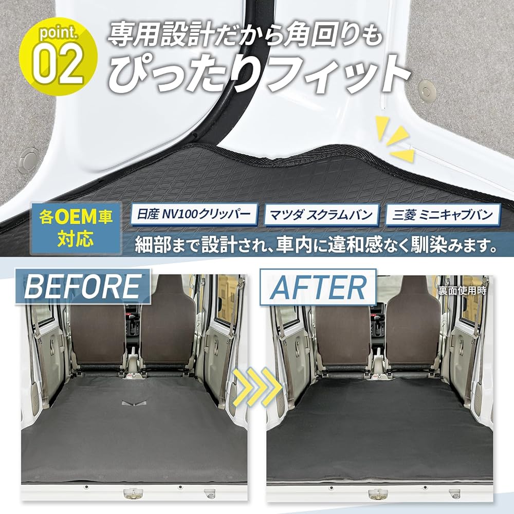 SEIWA Vehicle-Specific Supplies for Suzuki Every Reversible Luggage Mat IMP213 Full Size Luggage Mat Trunk Rear Seat Compatible Rubber Material Scratch Prevention Prevents Load Loss Anti-Slip Nissan NV Clipper Mazda Scrum Van Mitsubishi Minicab Van