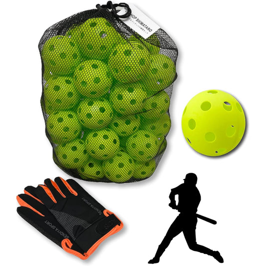 Practice Baseball Ball Toss Batting Anytime Toss Batting Set Case Included (20) For One Person Individual Youth Baseball Indoor Practice