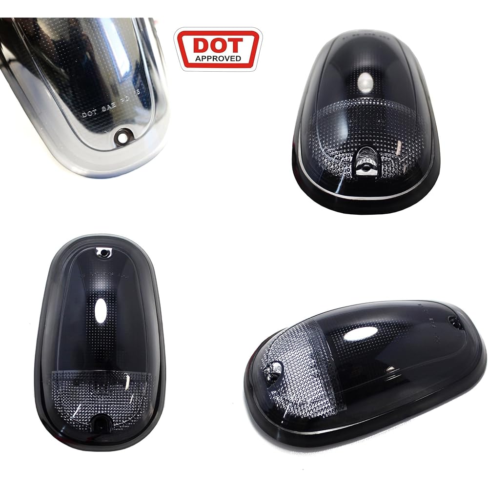 IJDMTOY Smoke Lens Amber LED Cab Roof Marker Light Kit Dodge 1500 2500 3500 Ford F Series Chevrolet/GMC Trucks, etc.