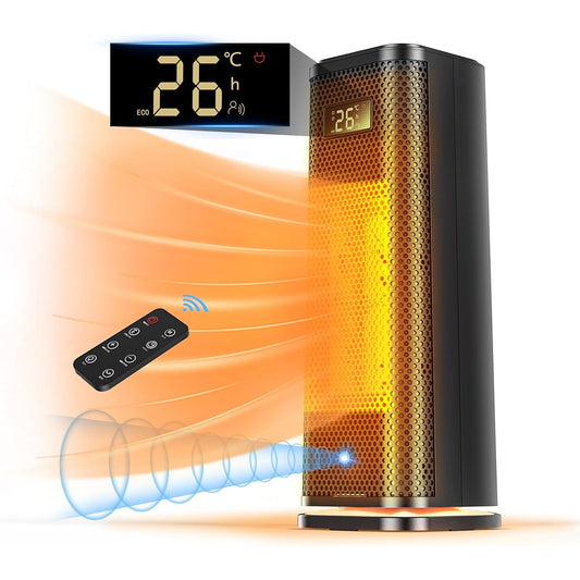 (Built-in Motion Sensor) Ceramic Heater, ECO Intelligent Constant Temperature, Energy Saving Mode, Ceramic Fan Heater, 3 Stage Blower Modes, 900W/1500W, 2 Seconds Instant Warming, Large Airflow,