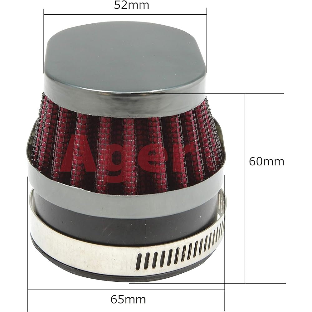 Ager Oval Power Filter Short Gun Meta x Red 48mm 4pcs
