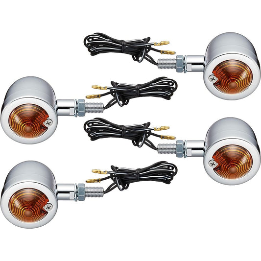 Kitaco 830-0900140B Bread Mini Turn Signal Kit, Jazz (All Models), Chrome/Orange