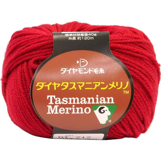 Diamond Yarn Diamond Tasmanian Merino Yarn Thick col.717 Red Series 40g Approx. 120m Set of 10 Balls