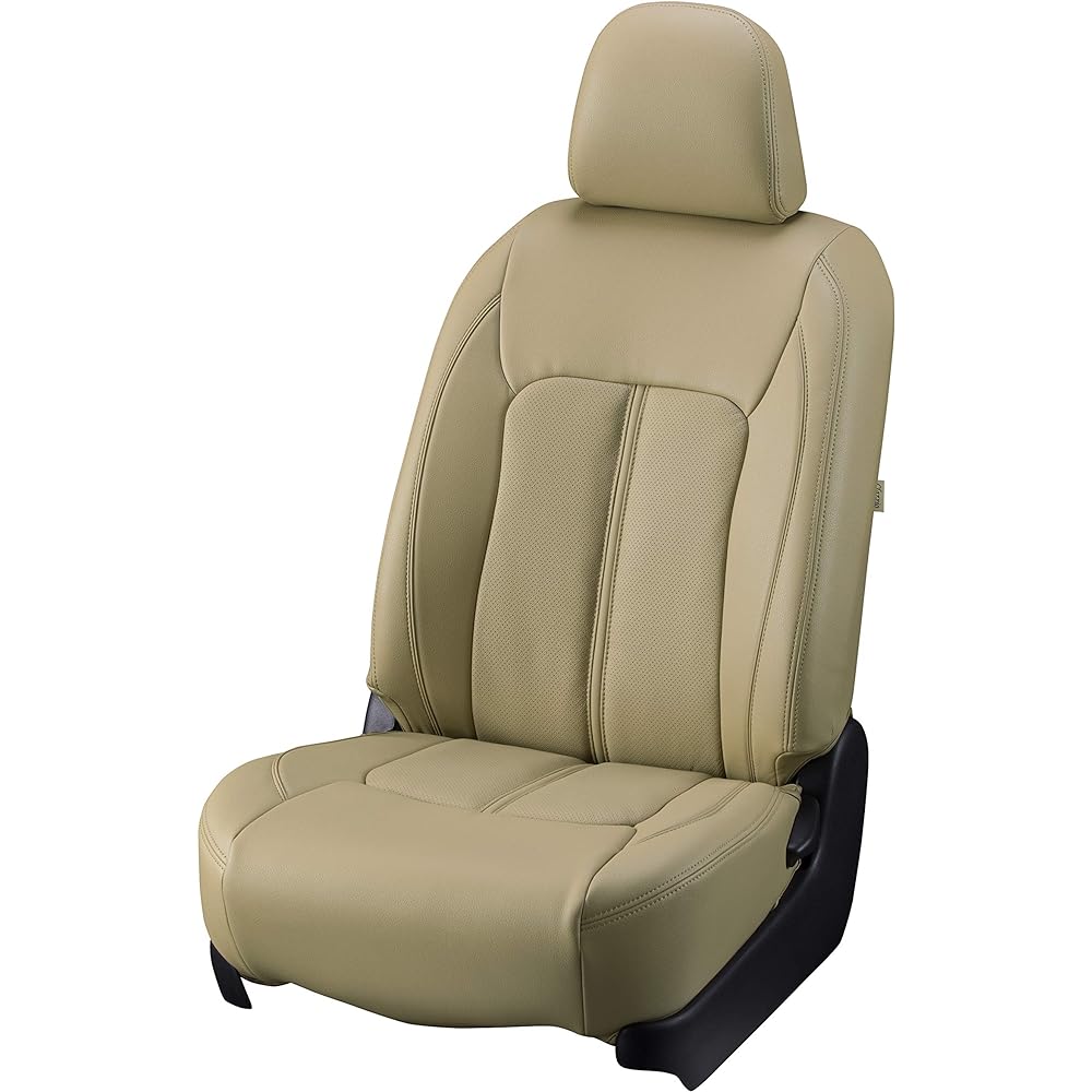 Clazzio Seat Cover Move Conte/Custom/Pixis Space Custom Daihatsu Clazzio High Quality Genuine Leather Center Leather Tan Beige ED-0689