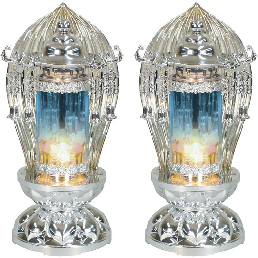 Memorial Light Padma Water Bubbles Blue Platinum 1132106 Set of 2