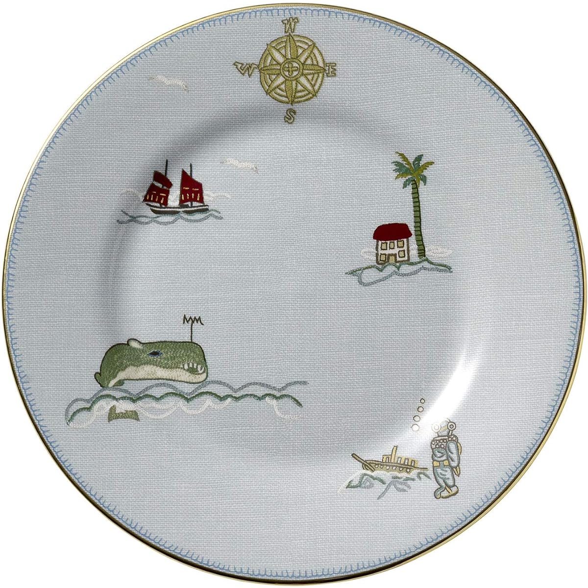 [Regular Imported Product] Wedgwood Plate 20cm Sailor's Farewell by Kit Kemp 1051044