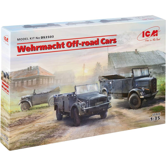ICM ICM 1/35 German Wehrmacht Vehicle Set (Kfz.1 Horch 108 Typ 40 L1500A) Plastic Model DS3503