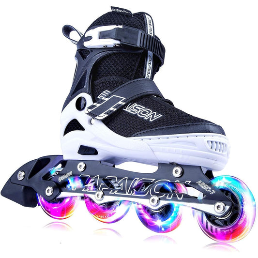 PAPAISON Inline Skates, Roller Skates, Size Adjustable, Luminous, For Children, Adults, Inline Skates, For Girls, Boys, Beginners, Unisex