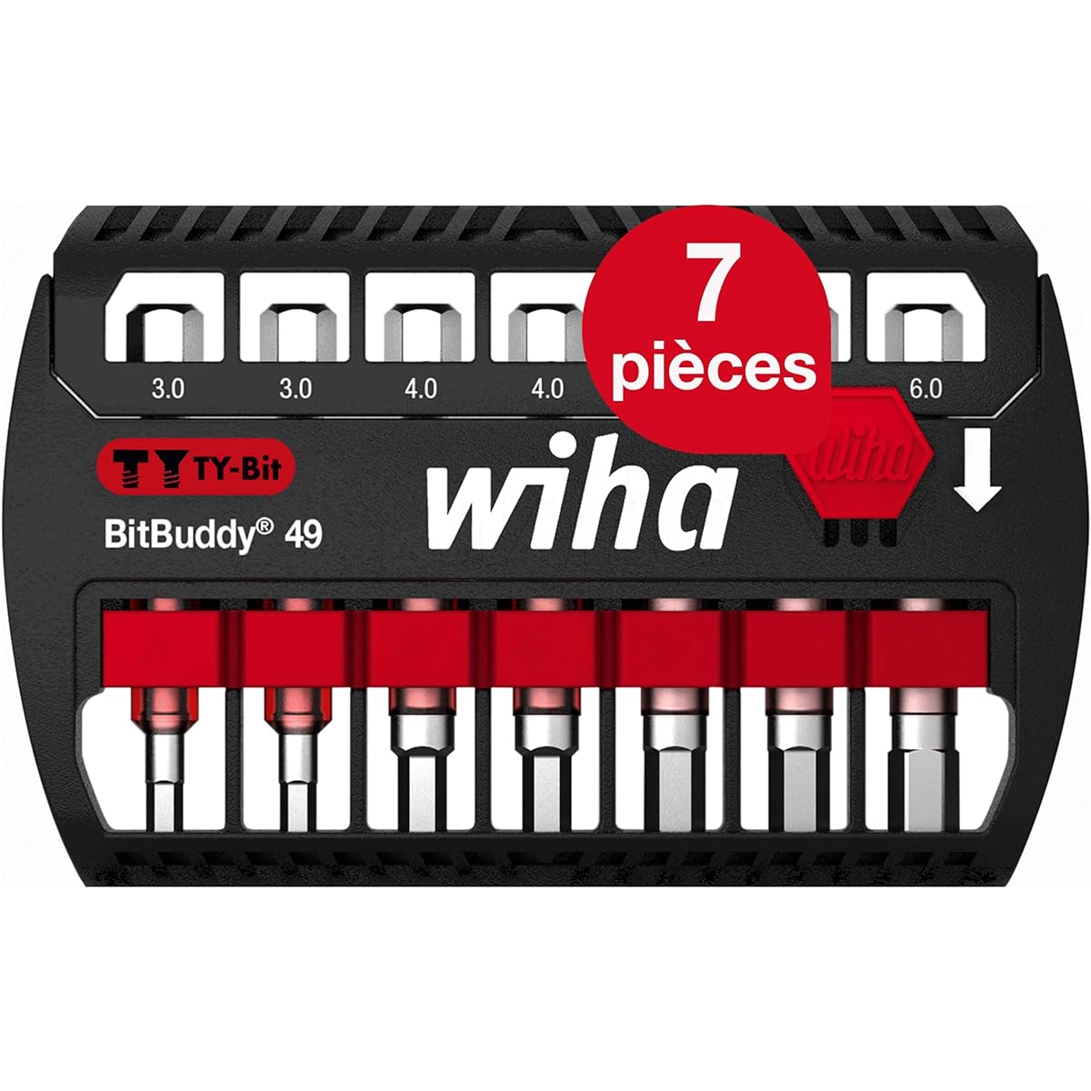 wiha Bit Buddy TY Bit Set 49mm Hex Bit 7 Pieces HZZ211BBH7