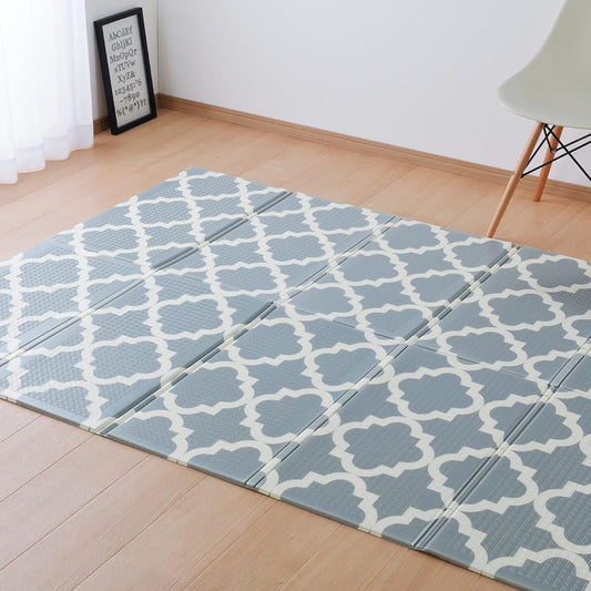 Hagiwara Rug Cushion Play Mat Approx. 148 x 196 cm "Ex Morocco" Water Repellent, Wipeable, Double Sided, Compact Storage, Bag Included
