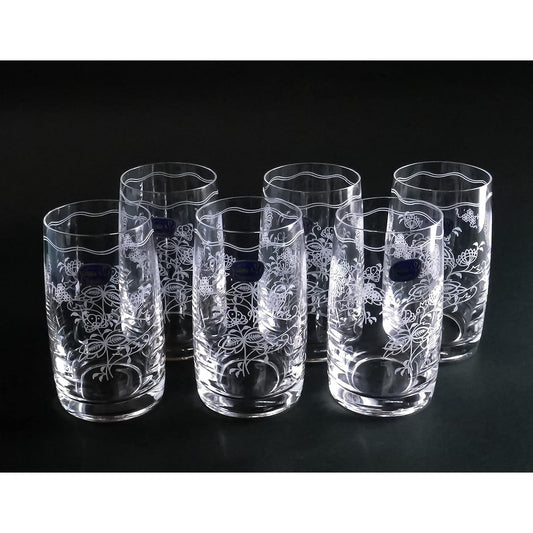 Bohemian Glass Tumbler “Blue Onion” CXB-181 (6)