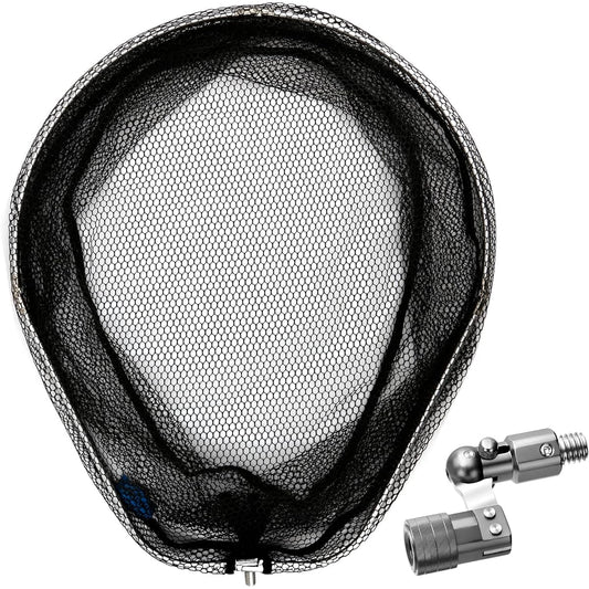 SANLIKE Landing Net Ash Joint Aluminum Large Ash Net Foldable Rubber Coating Net Oval Frame L Size Ash Frame 52 x 65cm Net Joint 3 Colors