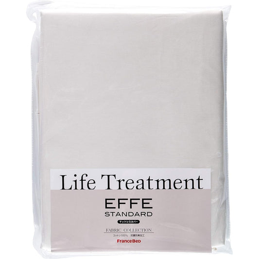 [Genuine French Bed Product] Mattress Cover (Thin) Kinari Single (Width 97 x Length 195cm) Up to 15cm Thick "EFFEstandard Fitted Sheet" Antibacterial, Odor Resistant, 100% Cotton 360107160