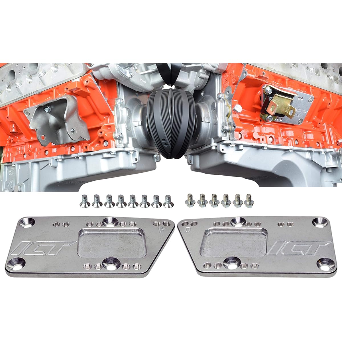 ICT BILLET SBC LS Engine -Motor Mount Adapter Plate -Universal Swap Bracket Small Block Small Block LS Conversion Adjustable LS1 LS2 LS2 LS2 L92 L99 L33 L33 L33 LR4 Billet 551628