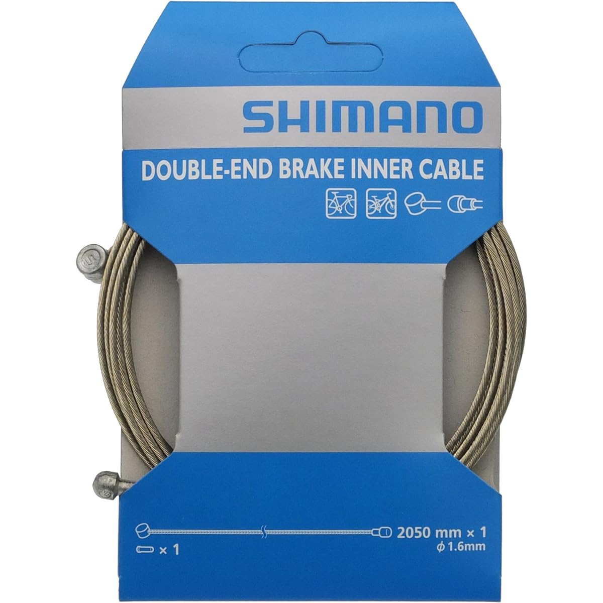 SHIMANO Steel Brake Inner Cable (φ1.6mm x 2050mm/10 pack) Both end type Y80098410