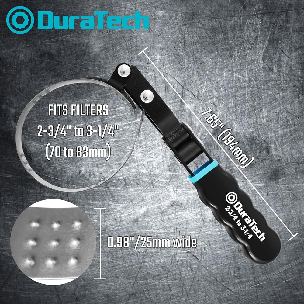 DURATECH Small rotation oil Filter Rench oil Filter removal tool 2-3/4 inch ~ 3-1/4 inch is ideal for fitting car repair tools