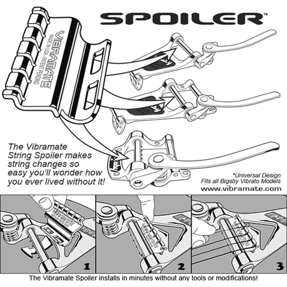 [Domestic regular product] VIBRAMATE Spoiler Bigsby String Retainer Black SPOILER BLACK