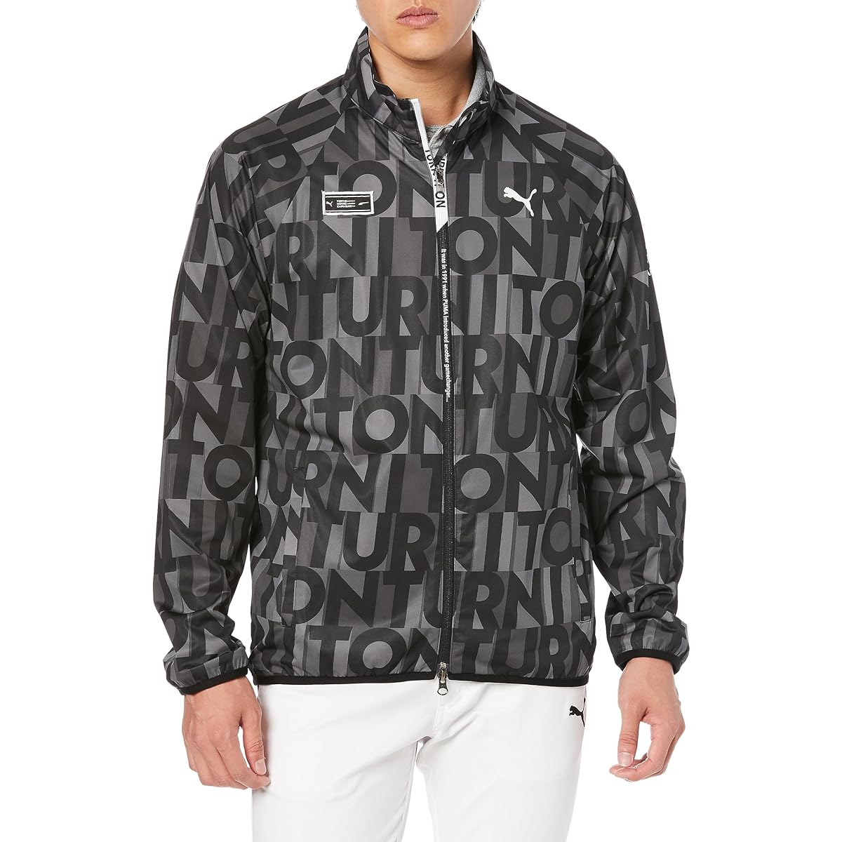 [PUMA] Men's Blouson Golf Hyper Stretch Print FZ Stand Collar Blouson 624901