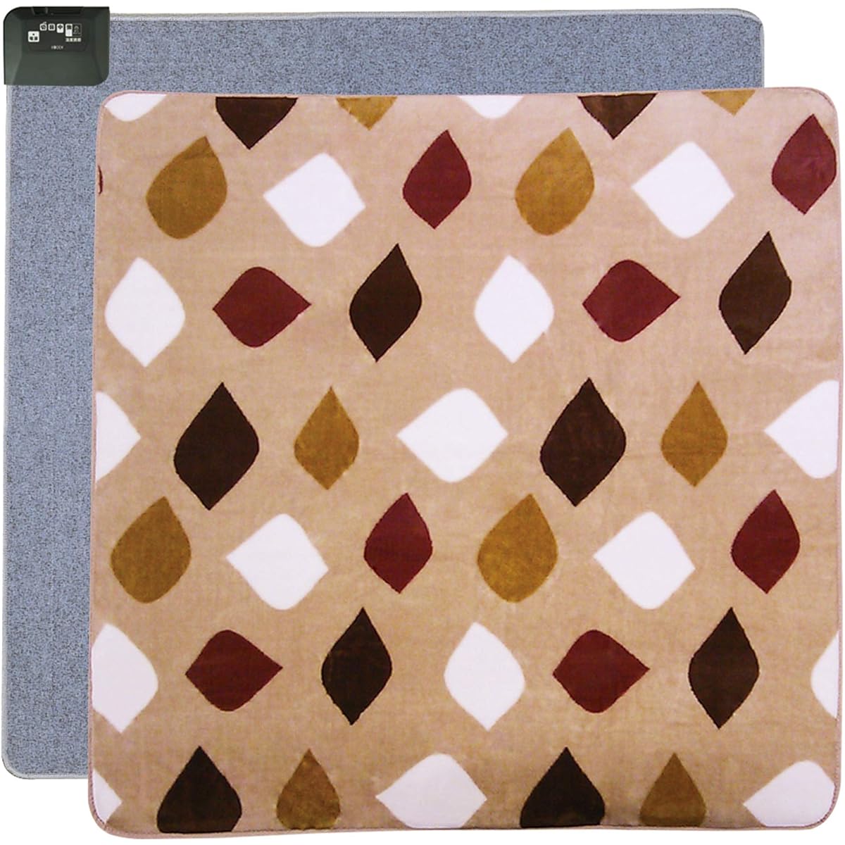 KODEN Hot Carpet with Washable Cover, 1 Tatami Square, 125 x 125 cm, Beige, Leaf Pattern, Energy Saving, Slide Temperature Adjustment, Dani Clean VWC1013-MCR