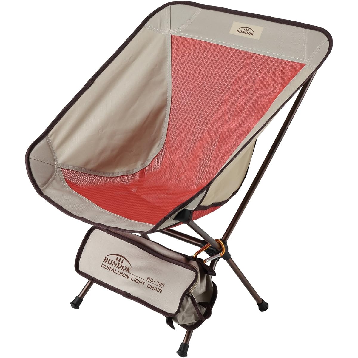 BUNDOK Duralumin Light Chair BD-129 Fits in a bag, ultra-compact storage, lightweight, storage case included, carabiner included