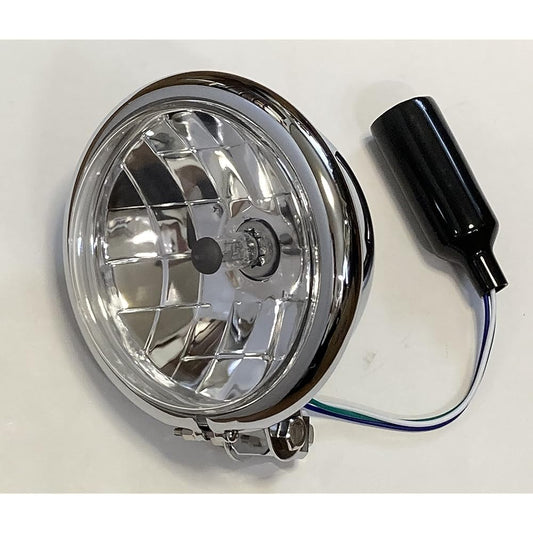 5.5 inch multi-reflector Bates light (H4 bulb specification) custom headlight (silver/clear lens)