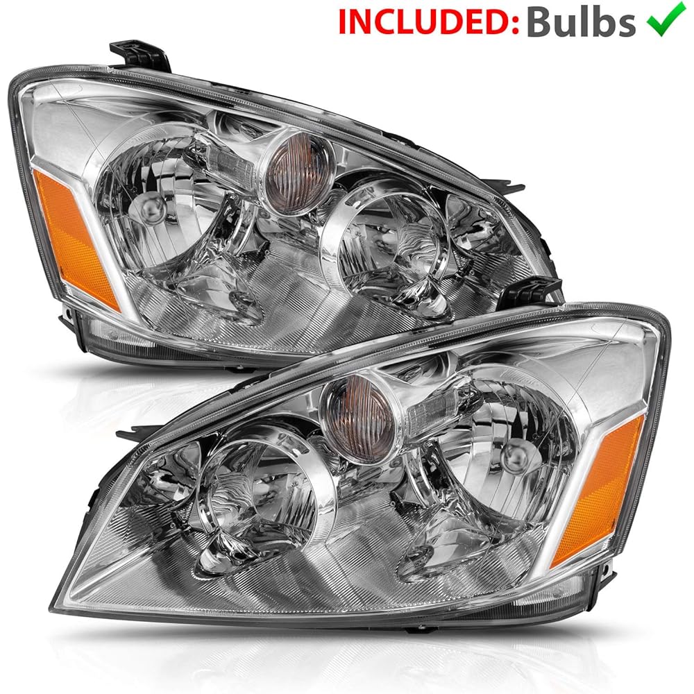 American Crystal Chrome Halogen Replacement Headlight Set 2005-2006 ALTIMA passenger seat and driver's seat side
