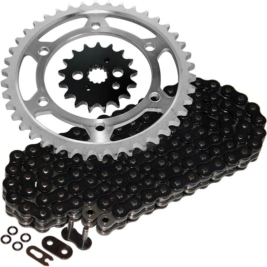 Caltric Black O-Ring Drive Chain & Sprocket Compatible with Kawasaki Vn800B Vn-800B Vulcan 800 Classic