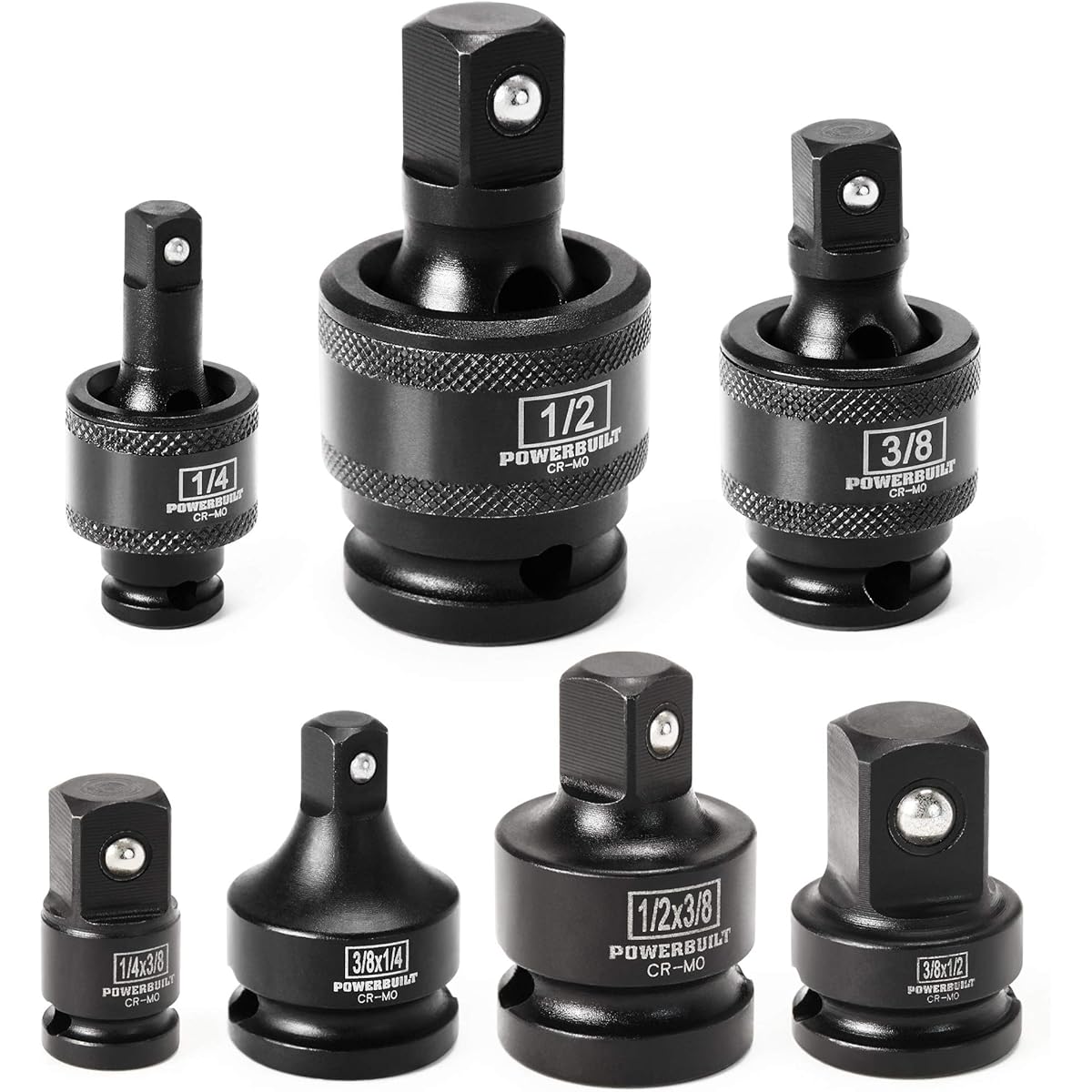 PowerBuild 647095 Impact Universal Joint & Adapter 7 Points Set