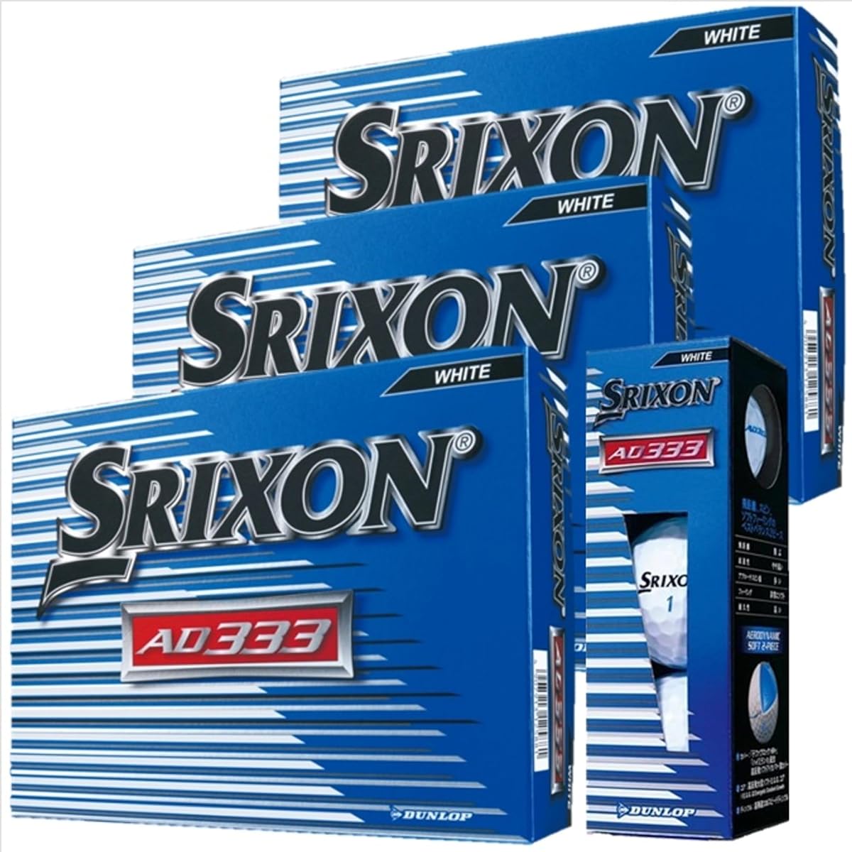 [3 dozen set] DUNLOP Golf balls SRIXON AD333 White 2018 36 balls *Original shop card included