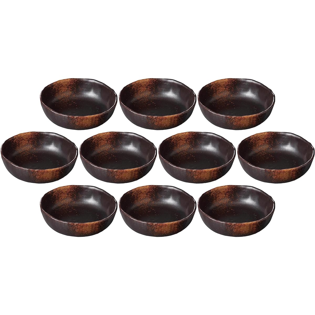 Set of 10 Yakijime 5.0 inch pots [16 x 4.5 cm] [With muko]