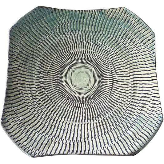 Yamashita Crafts Ontayaki 8-inch square plate, light blue, Tobi 21×21×4cm 45020080