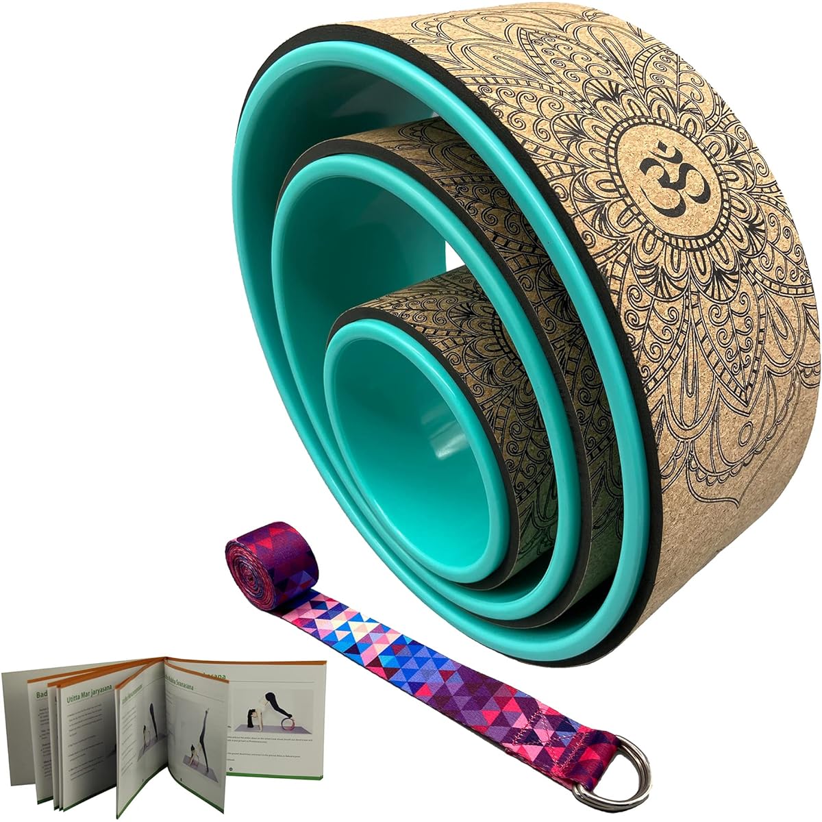 Aozora Yoga Wheel 13 Inch with Detailed Book Step-by-Step Guide on How to Do Over 30 Poses Perfect for Stretching and Improving Backbends