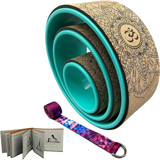 Aozora Yoga Wheel 13 Inch with Detailed Book Step-by-Step Guide on How to Do Over 30 Poses Perfect for Stretching and Improving Backbends