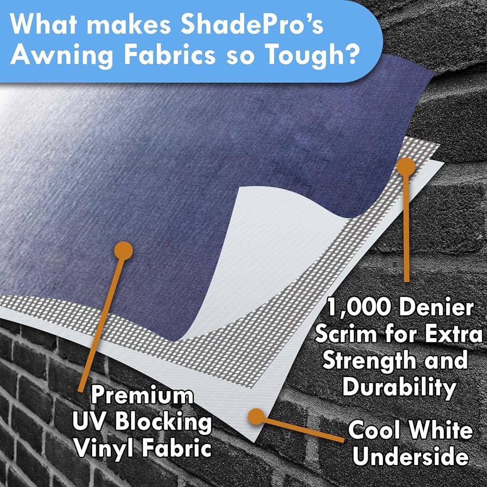 SHADE PRO RV Vinyl Aging Fabric - Solid White 20 Feat (Fabric 19 feet 2 inch)