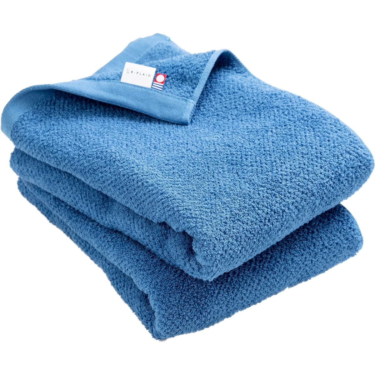 Imabari Towel Bath Towel, Set of 2, Brand Certified, Made in Japan, Quick Drying, Super Absorbent, 100% Cotton, Made in Japan, Medium Thickness, Plain Eve Blue