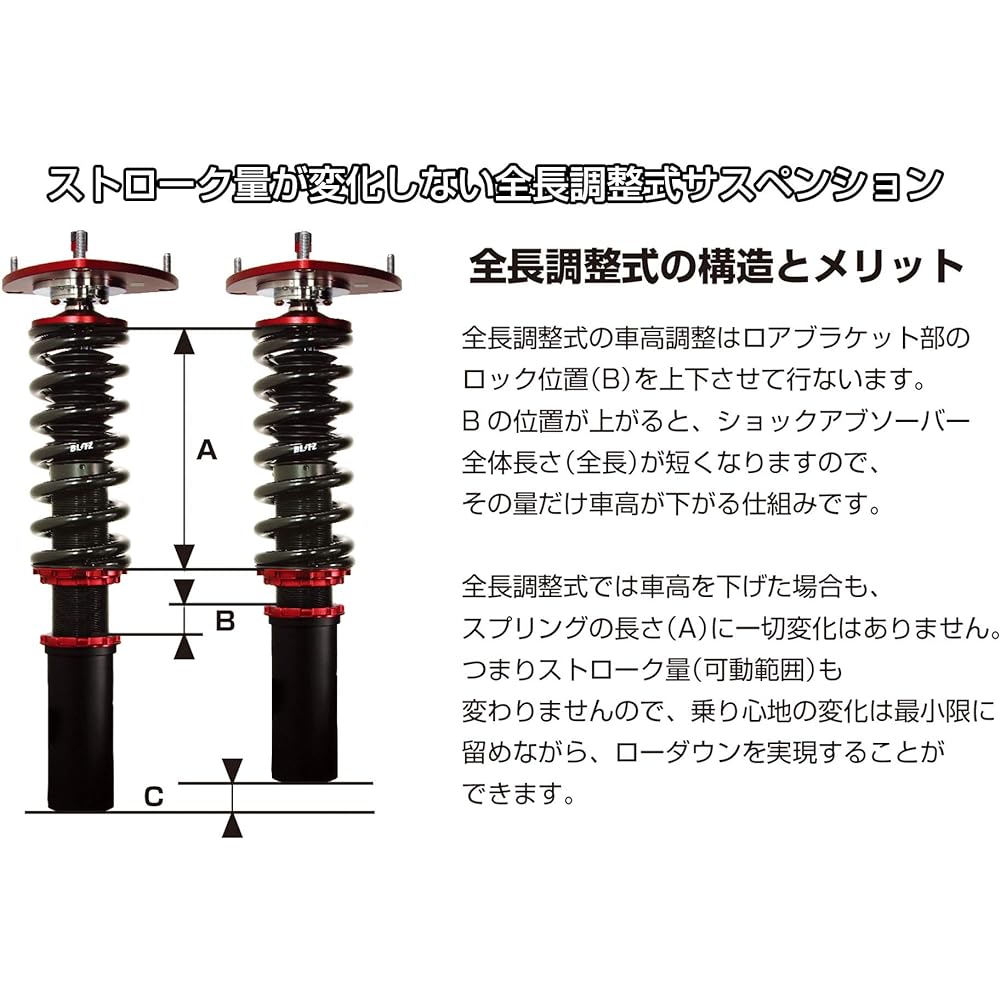 BLITZ Vehicle Height Adjustment with Wrench Swift Sports ZC33S Damper Suspension Front Rear 4 Piece Set Total Length Adjustment Type 32 Levels of Damping Force Adjustment DAMPER ZZ-R 92394