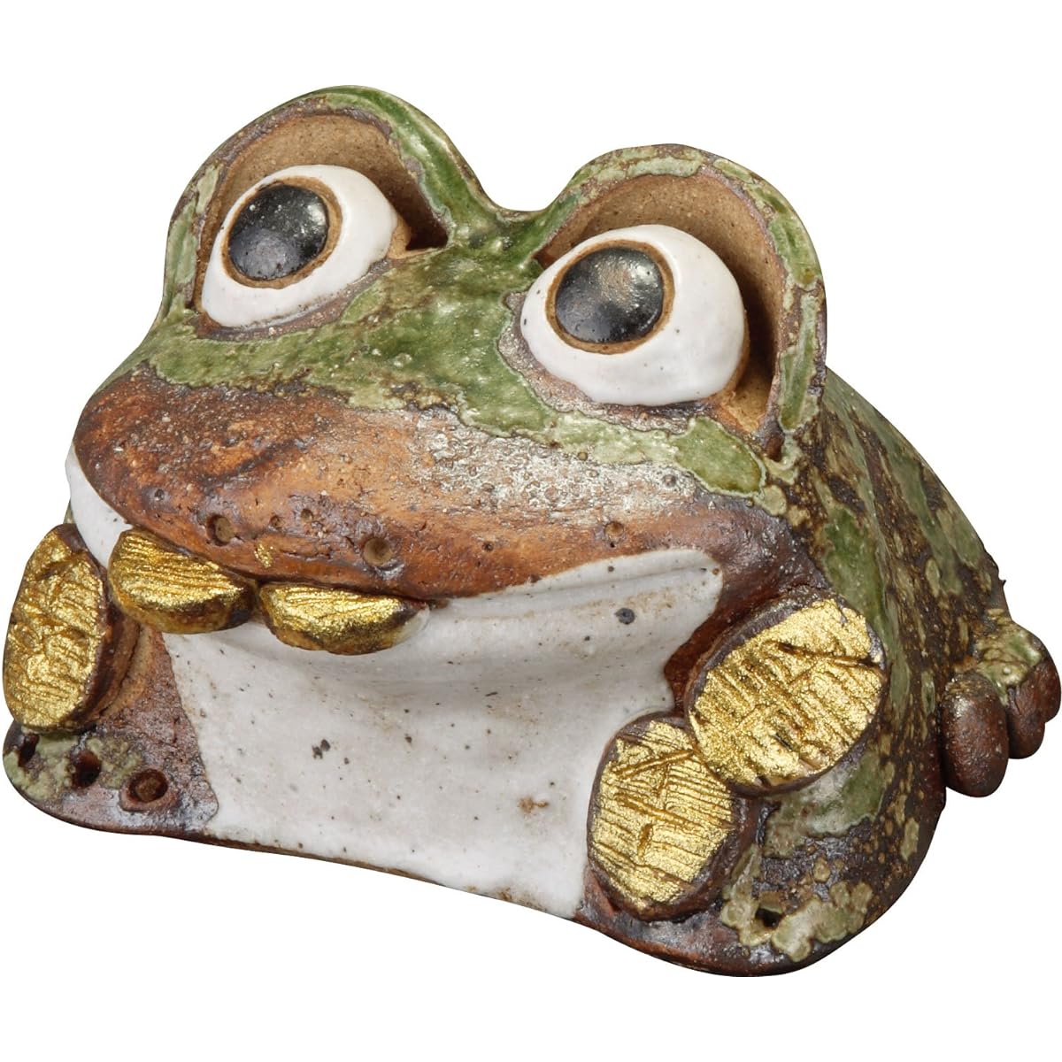 Shigaraki ware ornament with small frog (small) width 19 x depth 21 x height 13 cm 553-05