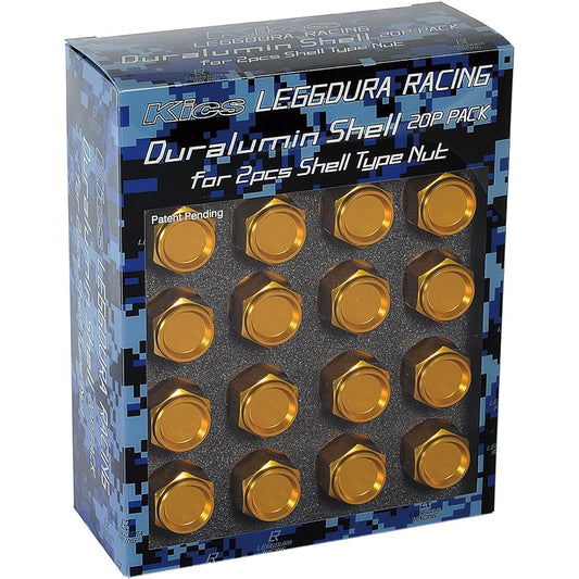 KYO-EI (Kyoei Sangyo) LEGGDURA RACING Shell Type Lock & Nut Set (CL35) Ledura Racing Shell Type Nut (Lock & Nut Set) M12 x P1.5 Gold CL35-11A