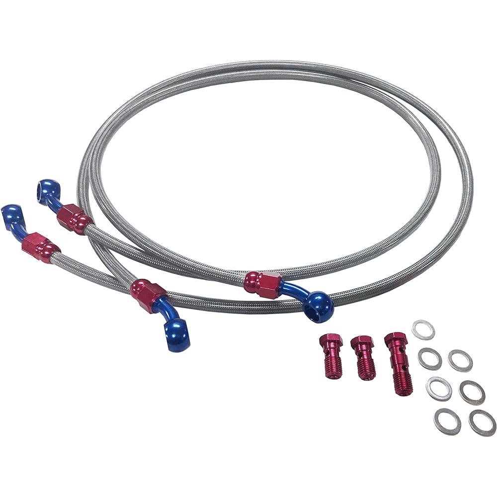 ALCANHANDS Clear Mesh Brake Hose Set CB400SF (Super Four) VTEC1 / 2 / 3 NC39 10cm Long MS109A10