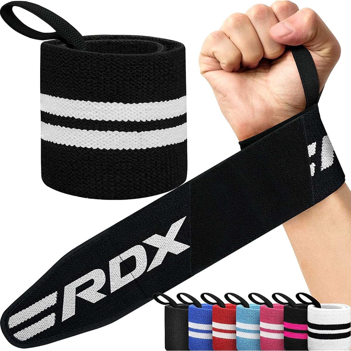 RDX Wrist Wrap WAH-W2 [IPL USPA Certified] Muscle Training Wrist Protection Supporter Gym Training Men's Women's Black Pink White Green Orange
