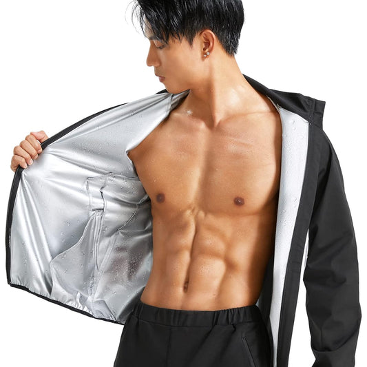 [Sawaiko] Sauna Outer Coat, Long Pants, Washable, Unisex, Heavy Sweating, Sauna Suit, Windbreaker, Training Wear, Sports, Exercise, Large Size, Pullover, Original Development, Hood, Exercise Clothes (Pants and top are separated)