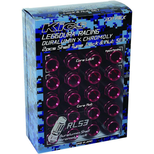 KYO-EI (Kyoei Sangyo) LEGGDURA RACING Shell Type Lock & Nut Set (RL53) Ledura Racing Shell Type Nut (Lock & Nut Set) M12 x P1.5 Red RL53-11R